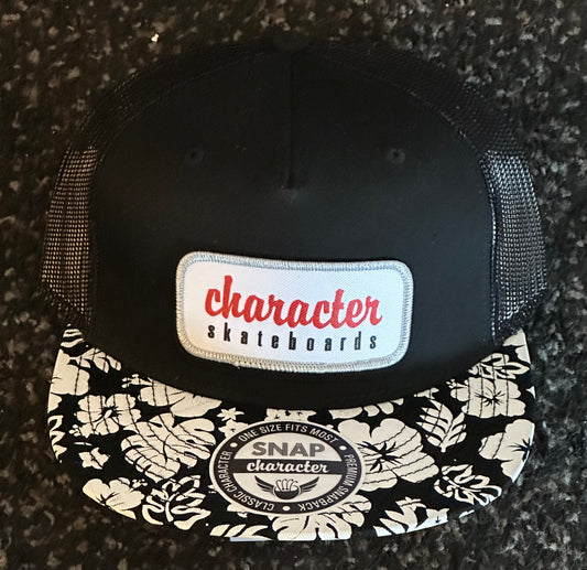 Character - Snapback Hat (Black/Hawaiian Print)