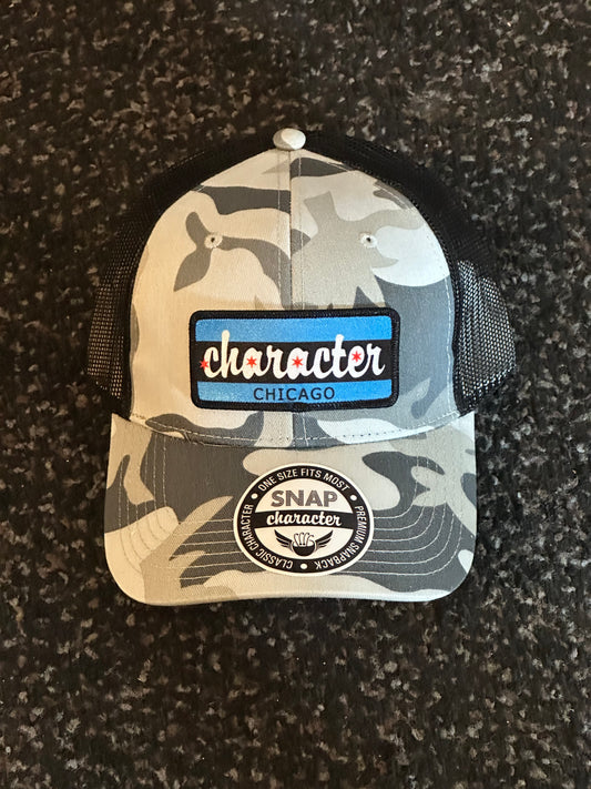Character - Snapback Hat (Black/Gray Camo)