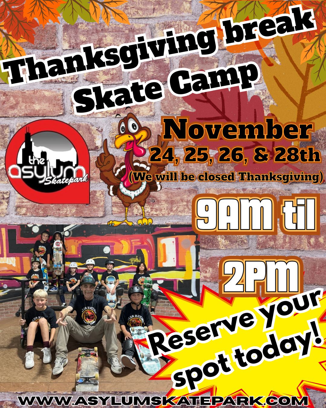 2025 Thanksgiving Break Skate Camp