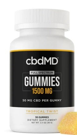 CbdMD Full Spectrum Gummies 30ct 1500MG (Tropical)