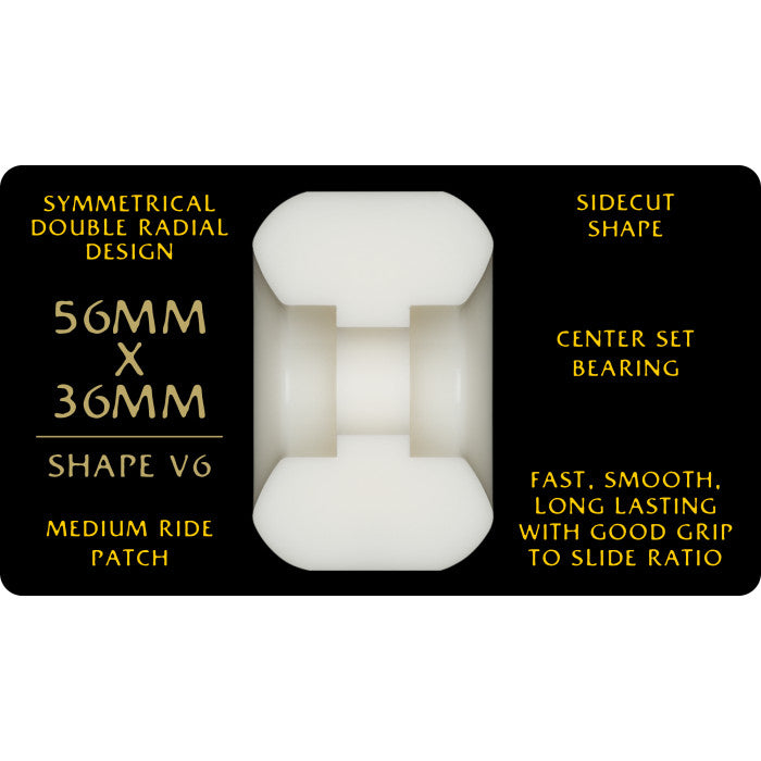 Powell Peralta Mike Vallely Pro Dragons 95A - V6 Symmetrical Shape - Medium Ride Patch - 56mm x 36mm 95A V6 Skateboard Wheels 4pk