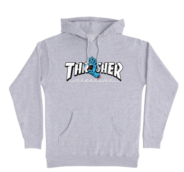 Santa Cruz X Thrasher - Screaming Hand Logo Hoodie (Grey)