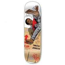 Strangelove Timmy Johnson Breakin Shaped Deck Hand Screen Printed 9"