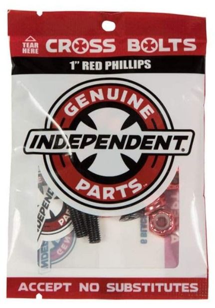 Independent Hardware 1" Black and Red Phillips Head