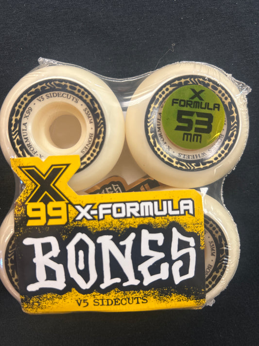 BONES WHEELS X-Formula Skateboard Wheels V5 Sidecuts 99A 4pk 53mm