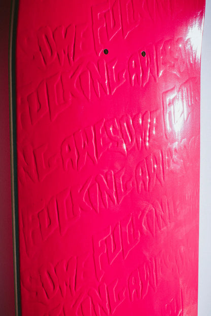 Fucking Awesome Pink Stamp Embossed