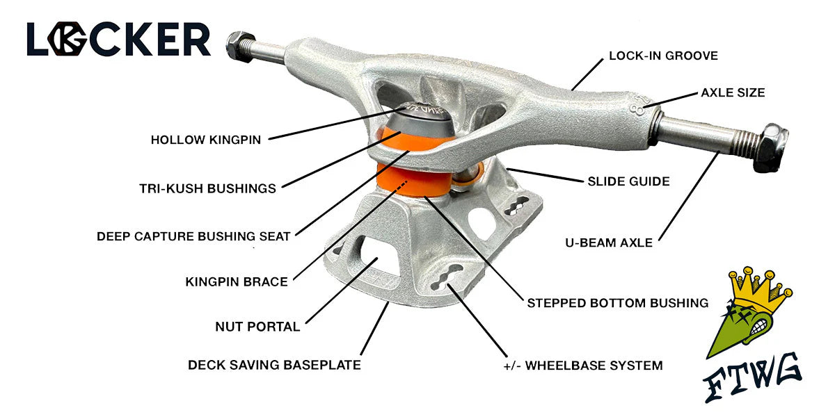 Grind King Truck Co. Locker Raw Skateboard Trucks -