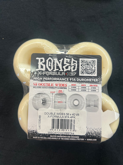 BONES WHEELS X-Formula Skateboard Wheels V8 Double Wides 97A 4pk 56mm
