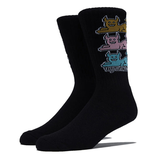 Toy Machine Triple Cat Socks Black