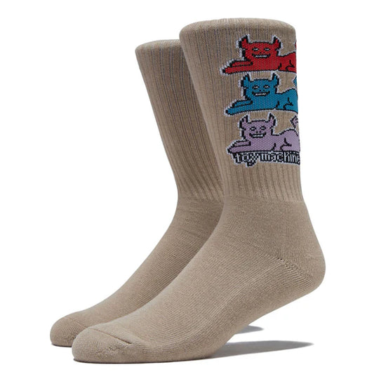 Toy Machine Triple Cat Socks Tan