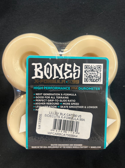 BONES WHEELS X-Formula Skateboard Wheels Ruby Lilley Blk Cat V5 Widecut X99 4pk