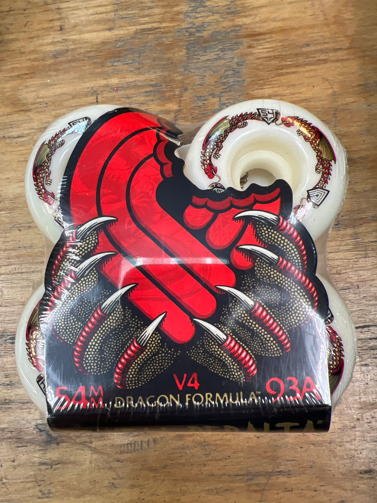 Powell Peralta Dragons 93A - V4 Symmetrical Shape - Medium Ride Patch - 54mm x 34mm 93A V4 Skateboard Wheels 4pk