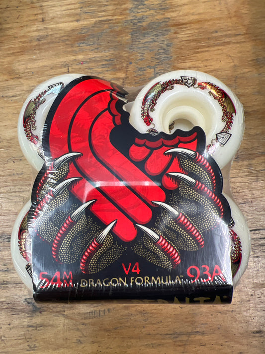 Powell Peralta Dragons 93A - V4 Symmetrical Shape - Medium Ride Patch - 54mm x 34mm 93A V4 Skateboard Wheels 4pk