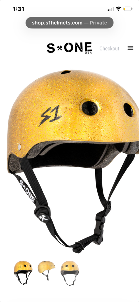S One Helmet Co. Lifer Gold Glitter