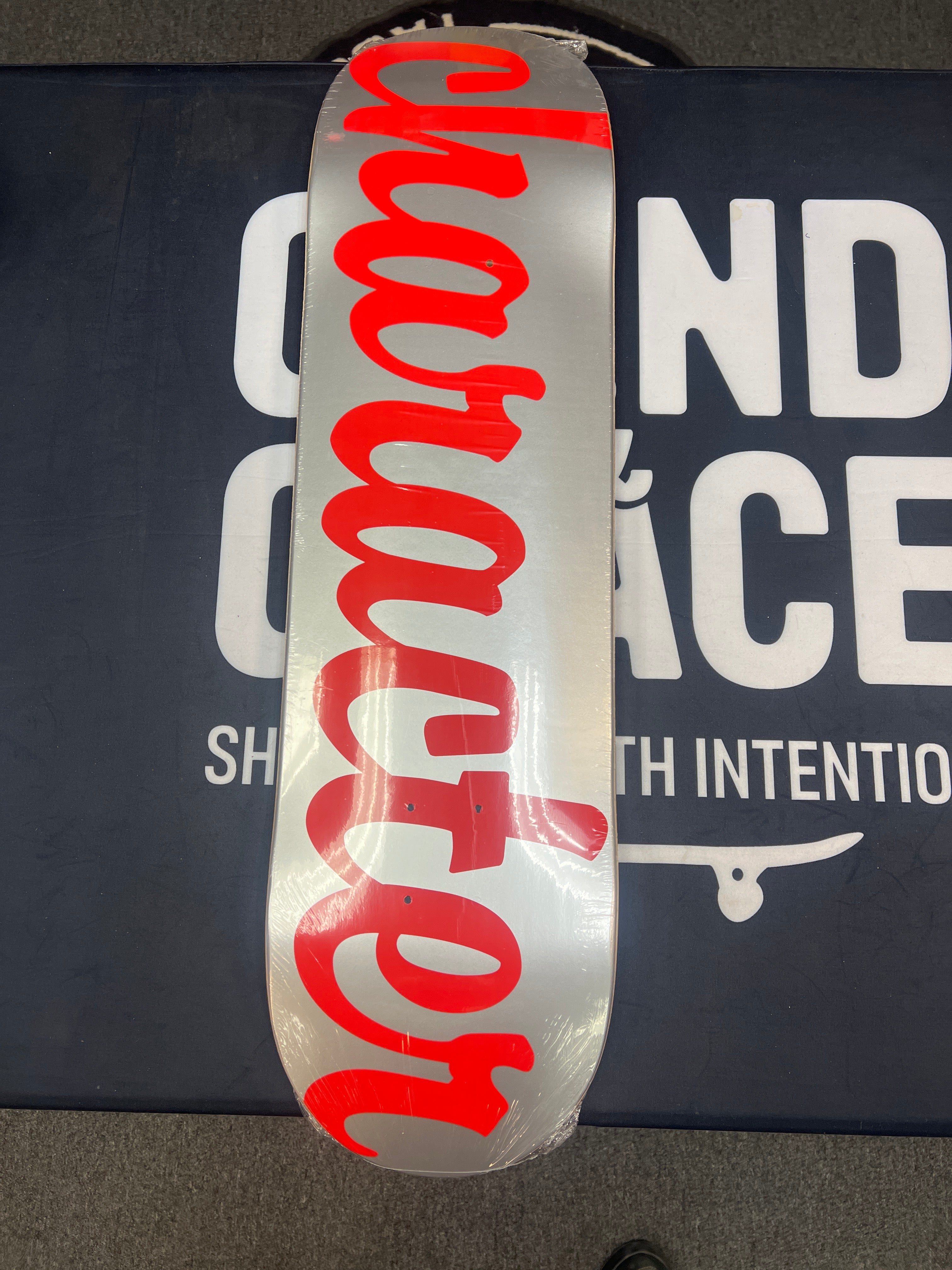 Character Script Deck Silver/Red – Asylum Skateshop