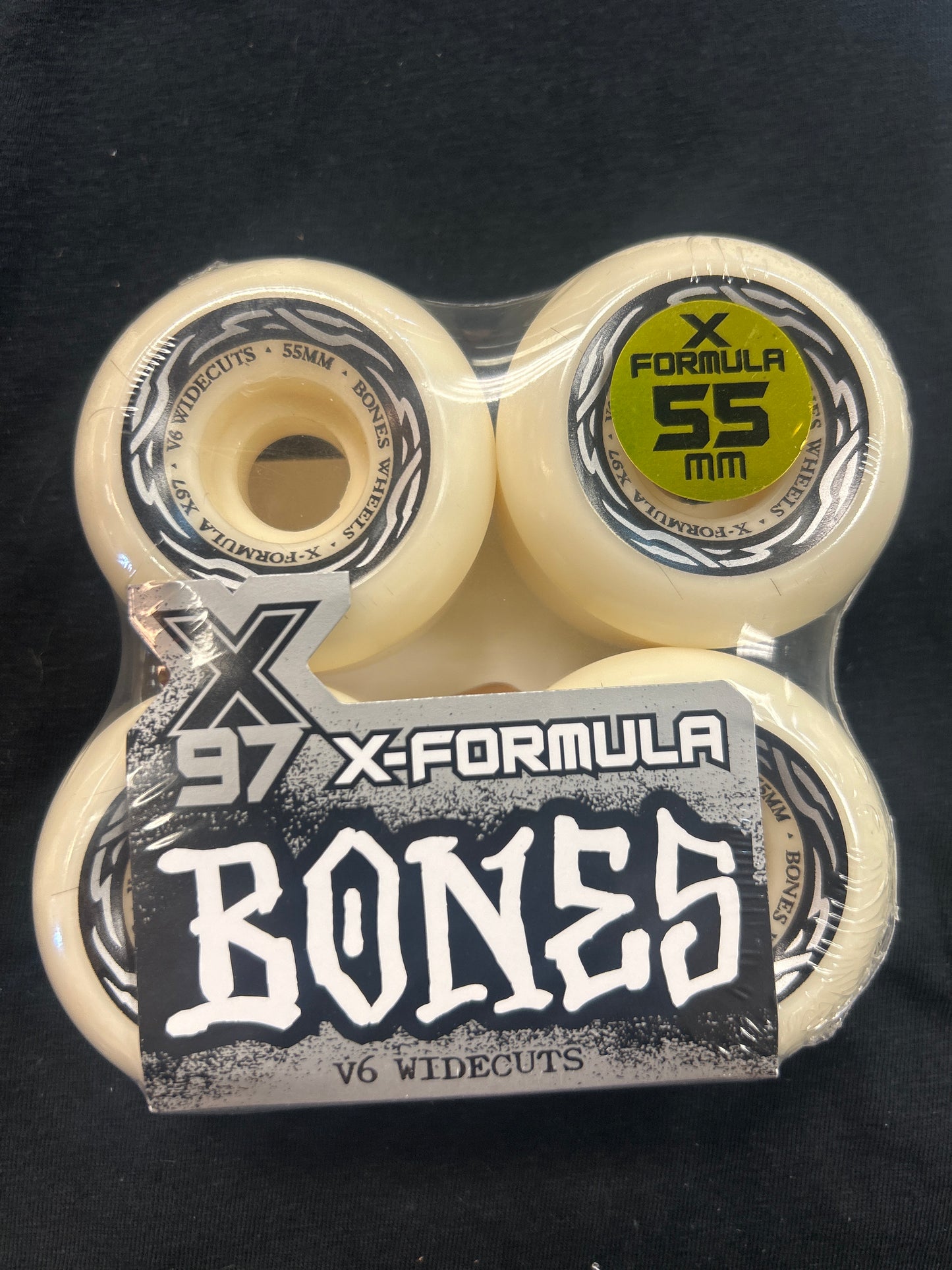 BONES WHEELS X-Formula Skateboard Wheels V6 Widecut 97A 4pk White