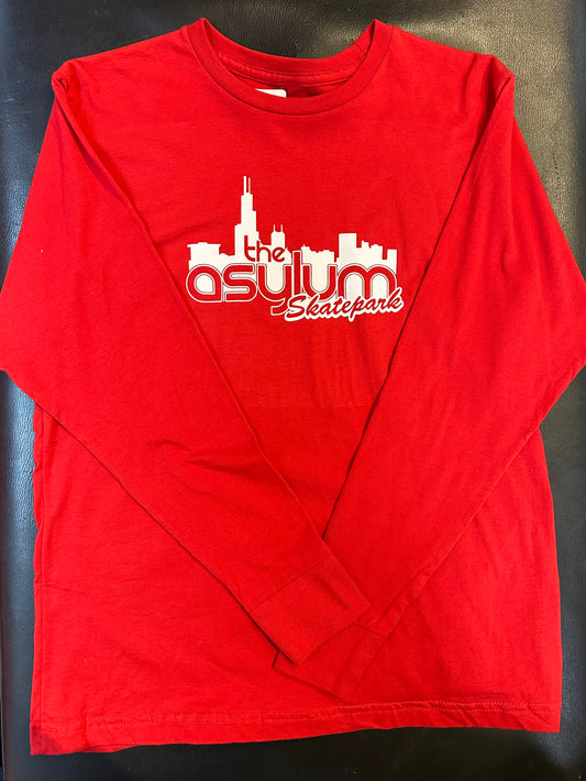 The Asylum Skatepark Long Sleeve T-Shirt (Red)