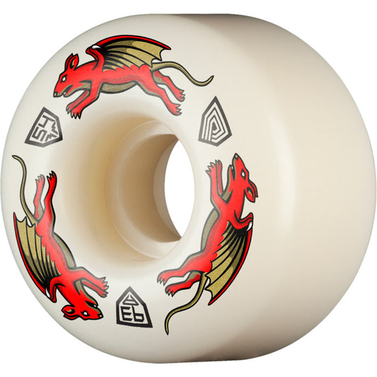 Powell Peralta Nano Rats 93A - AA2 Asymmetrical Shape - Medium Ride Patch - 54mm x 39mm 93A AA2 Skateboard Wheels 4pk