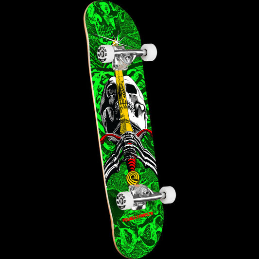Powell Peralta Skull & Sword Birch Complete Skateboard Green - 8 X 31.45