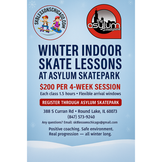 Sk8lessons Chicago Winter Indoor Skate Lessons