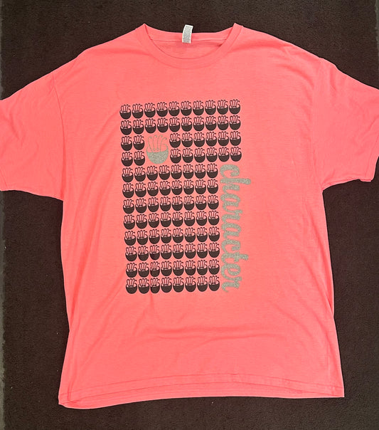 Character - Classic Logo Pattern Pink/Silver T-Shirt