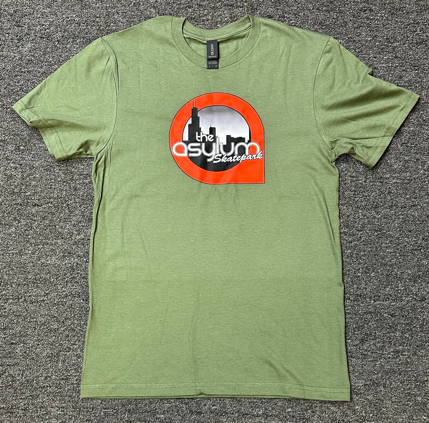 Asylum Skatepark Circle Logo T-Shirt (Army Green)