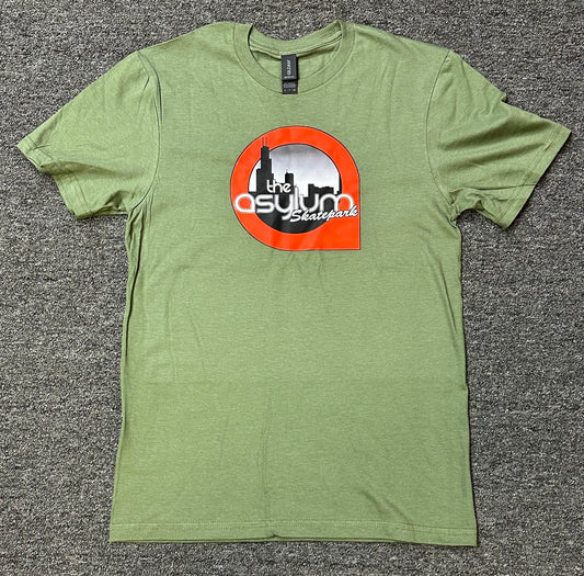Asylum Skatepark Circle Logo T-Shirt (Army Green)