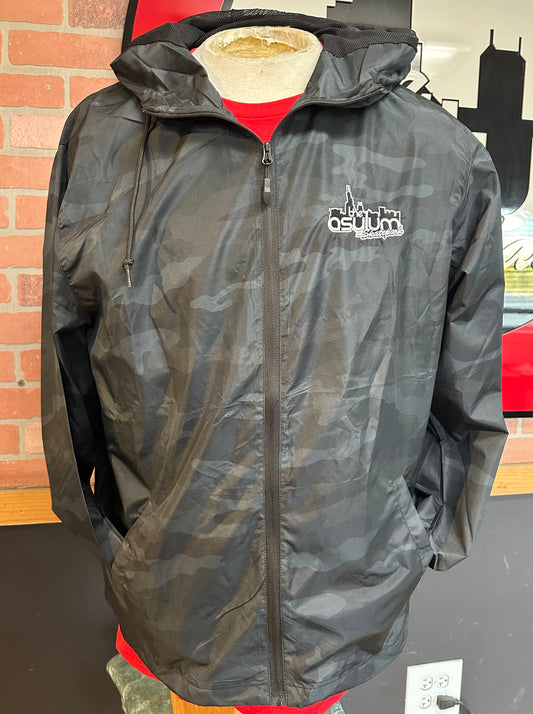Asylum Black and Blue Camo Windbreaker