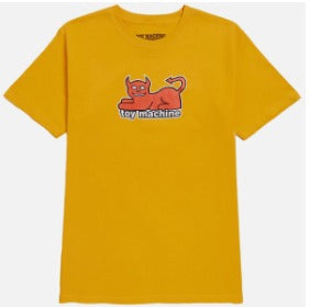 Toy Machine Devil Cat T-Shirt (Gold) Small