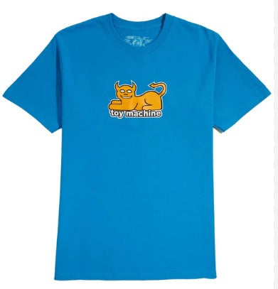 Toy Machine Devil Cat T-Shirt (Ocean Blue) Large