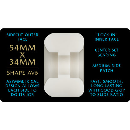 Powell Peralta Nano Rats 97A - AV4 Asymmetrical Shape - Medium Ride Patch - 52mm x 34mm 97A Skateboard Wheels 4pk