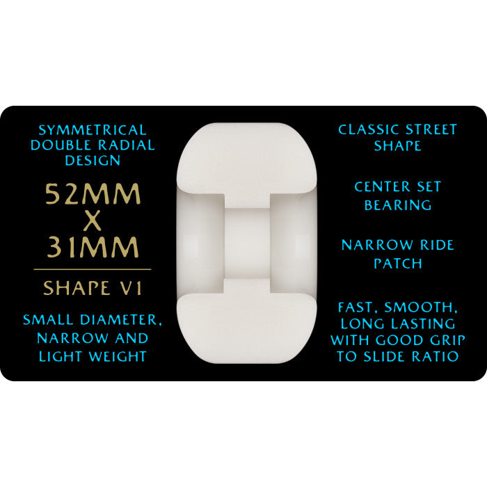 Powell Peralta Zach Doelling Pro Dragons 97A - V1 Symmetrical Shape - Narrow Ride Patch - 52mm x 31mm 97A V1 Skateboard Wheels 4pk