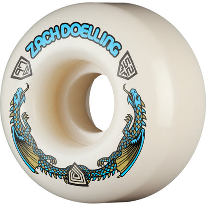 Powell Peralta Zach Doelling Pro Dragons 97A - V1 Symmetrical Shape - Narrow Ride Patch - 52mm x 31mm 97A V1 Skateboard Wheels 4pk