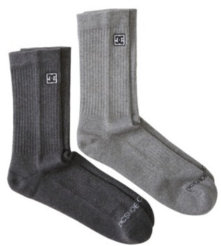DC Shoes 2 Pack Crew Socks (Grey)