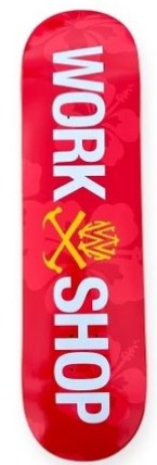Willys Workshop Red Tropic Bar Logo Deck