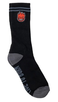 Spitfire Bighead Fill EMB Socks (Black/Grey/Red)