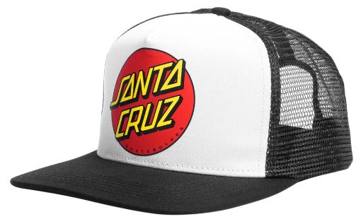 Santa Cruz Classic Dot Mesh Trucker Hat (Black/White)