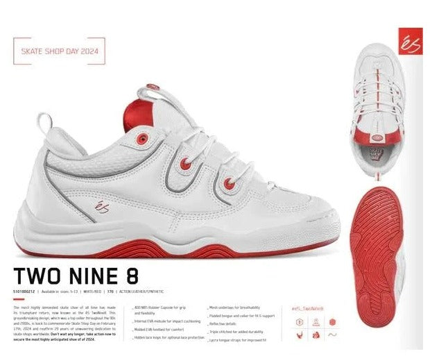 eS Two Nine 8 Skate Shop Day (White and Red)