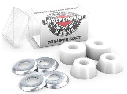 Independent -  78A White (Super Soft) Bushings Standard Cylinder Shaped