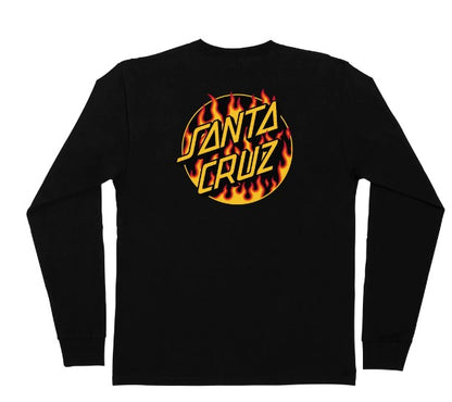 Santa Cruz X Thrasher - Flame Dot Long Sleeve Shirt (Black)