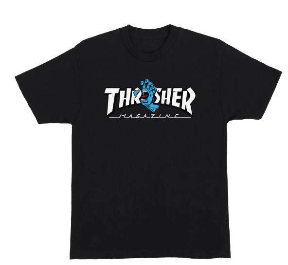 Santa Cruz X Thrasher - Screaming Hand Logo T-Shirt (Black)