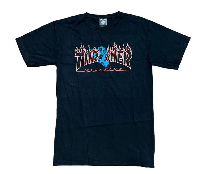Santa Cruz X Thrasher - Screaming Hand Flame Logo Womens T-Shirt (Black)