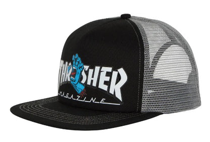 Santa Cruz X Thrasher Screaming Logo Trucker Hat (Black/Grey)