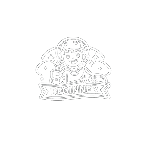 Illustration of a character in an skate helmet with 'BEGINNER' text.