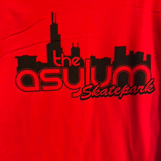 'The Asylum Skatepark' T-Shirt (Red/Black)