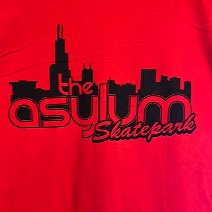 'The Asylum Skatepark' Hoodie (Red/Black)