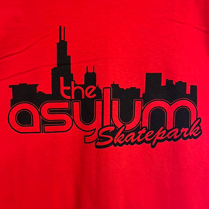 'The Asylum Skatepark' Hoodie (Red/Black)