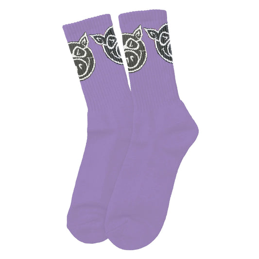 Pig Wheels Pig Head Socks (Lavender)