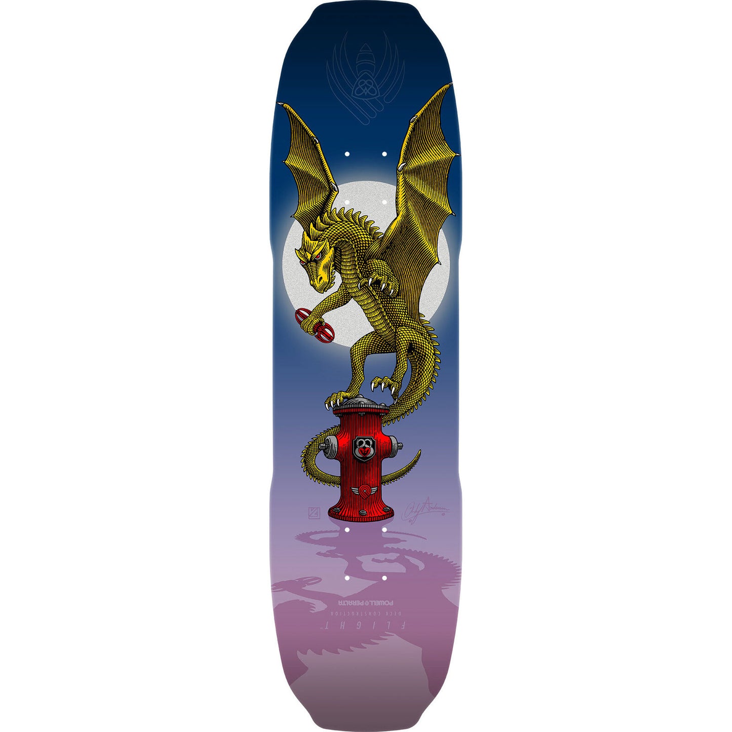 POWELL PERALTA Andy Anderson Baby Heron (Vajra) Hydrant Dragon FLIGHT Skateboard Deck 8.4"